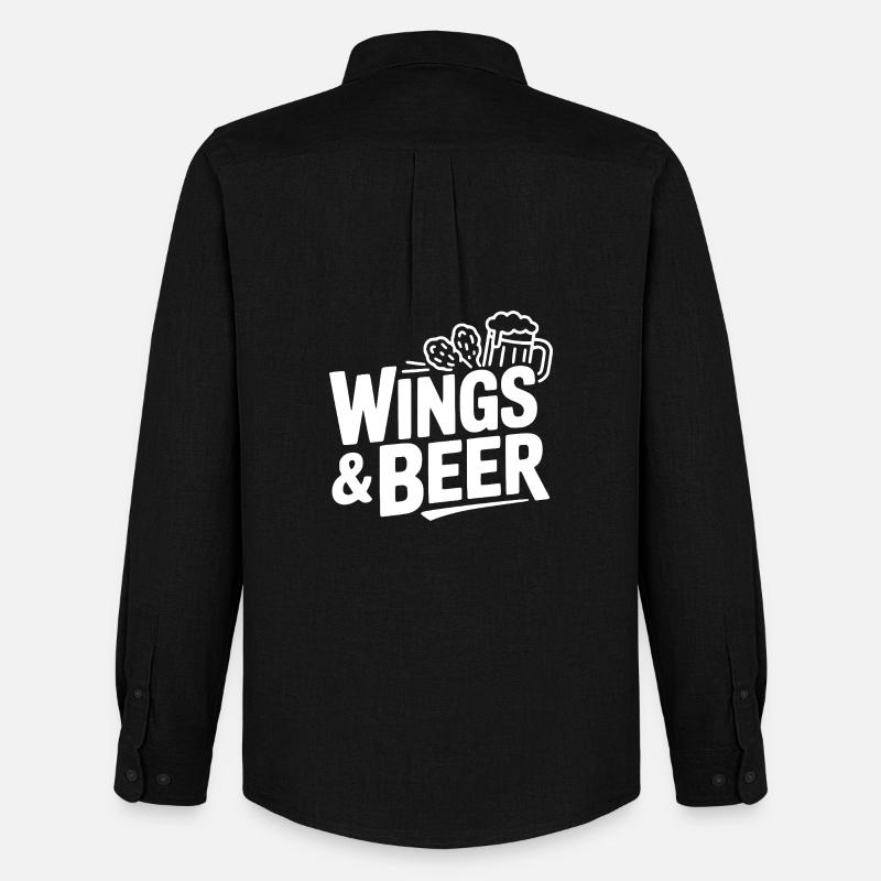 Wings and Beer - Männer Oxford Hemd von Stanley/Stella - Schwarz