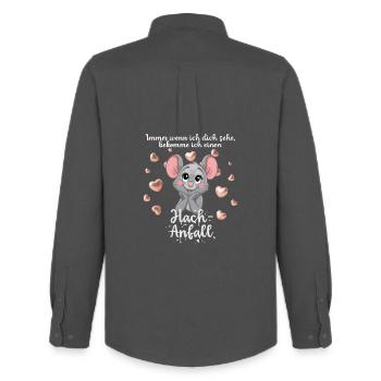 Sweet Mouse a une crise Hach. - Chemise Oxford homme Stanley/Stella - charbon - Dos - AI Model Male 185 dark (185cm)