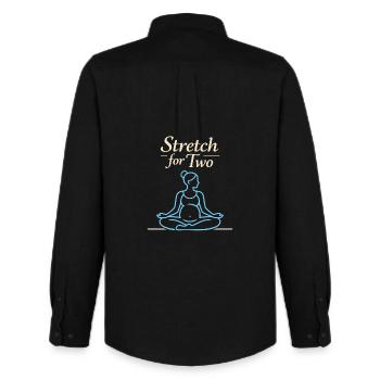 Prenatal Yoga Expectant Mother - Men's Oxford Shirt by Stanley/Stella - black - Back - AI Model Male 185 dark (185cm)