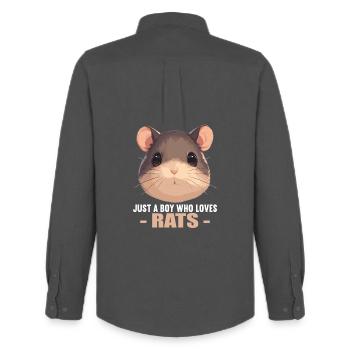 Rat Rat - Chemise Oxford homme Stanley/Stella - charbon - Dos - AI Model Male 185 dark (185cm)