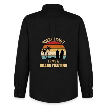 Surfer-Surfer-Dad-lustiges Surfbrett-Treffen - Männer Oxford Hemd von Stanley/Stella - Schwarz - Hinten - AI Model Male 185 dark (185cm)
