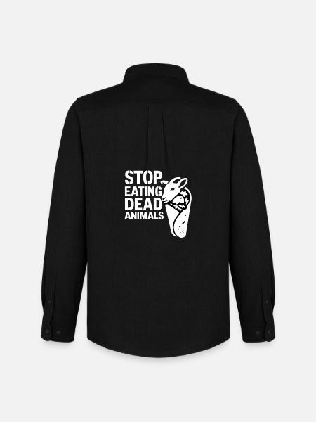 Stop Eating Dead Animals – Tierschutz - Männer Oxford Hemd von Stanley/Stella - Schwarz