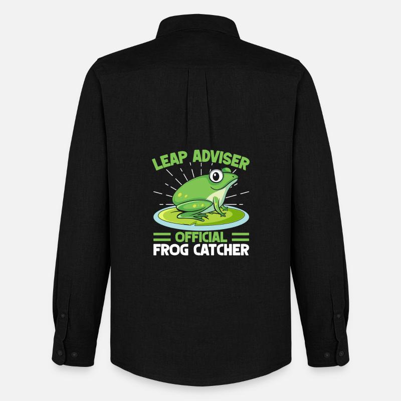 Frog Catcher Leap Adviser Frog - Männer Oxford Hemd von Stanley/Stella - Schwarz