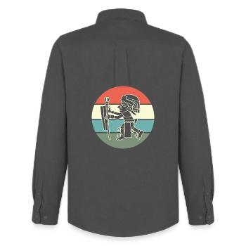 Inca du calendrier maya aztèque - Chemise Oxford homme Stanley/Stella - charbon - Dos - AI Model Male 185 dark (185cm)