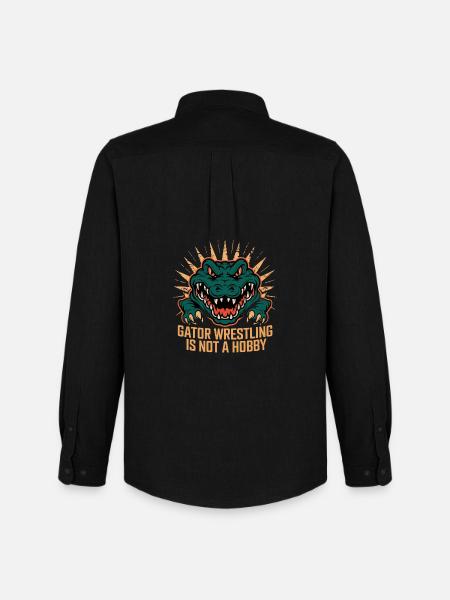 Alligator-bryting er ikke en hobby Morsom alligator - Stanley/Stella Oxfordskjorte herre - svart
