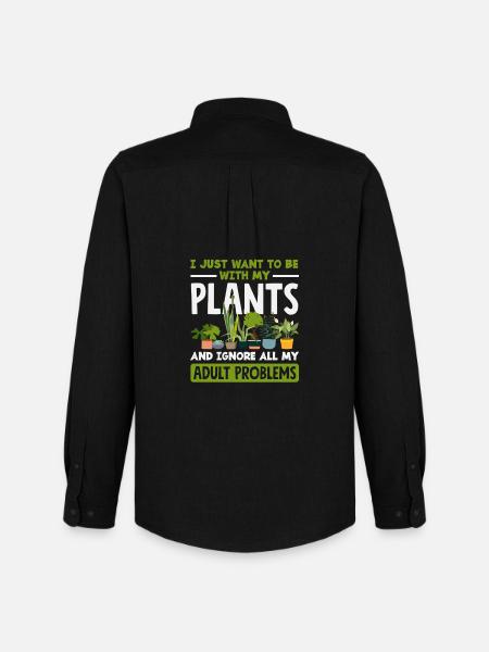 Plant Lovers Adults Problems Gardeners - Men's Oxford Shirt by Stanley/Stella - black