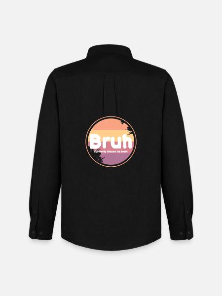 Bruh Retro Mom Logo - Männer Oxford Hemd von Stanley/Stella - Schwarz