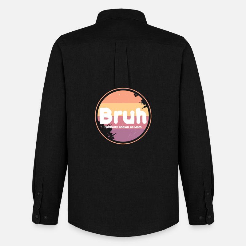 Bruh Retro Mom Logo - Männer Oxford Hemd von Stanley/Stella - Schwarz