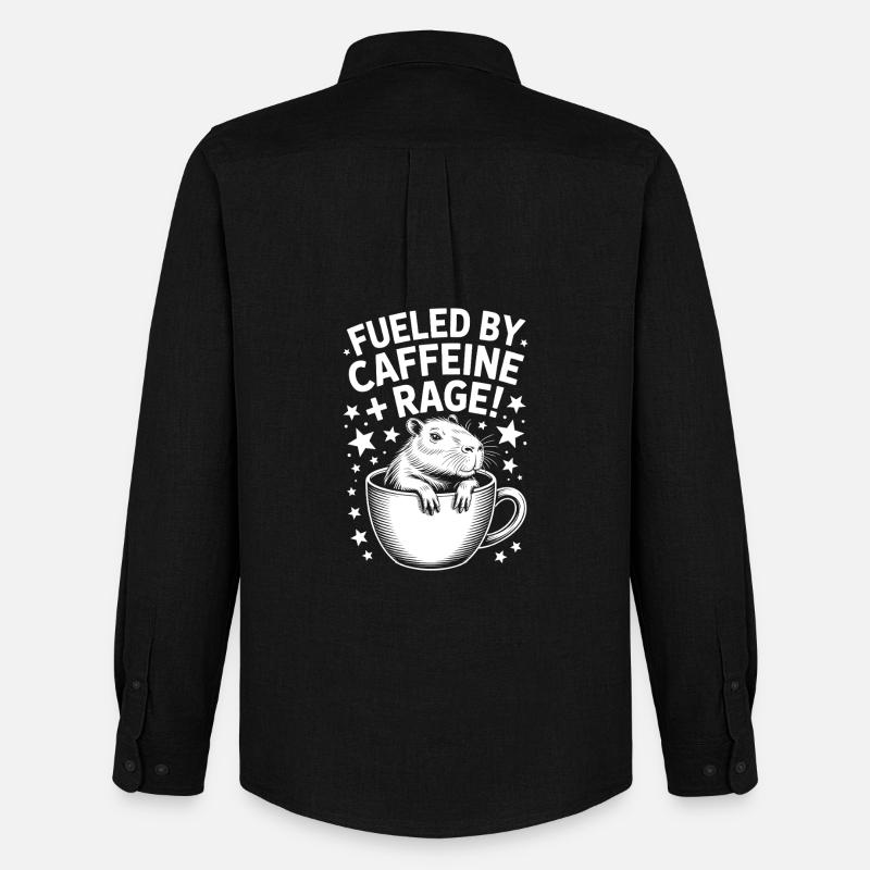 Kaffee Sprüche Koffein Lustiges Kaffee Geschenk - Männer Oxford Hemd von Stanley/Stella - Schwarz