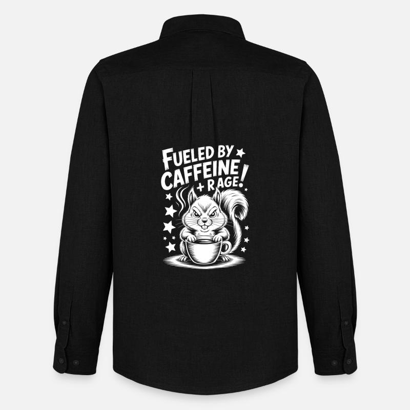 Kaffee Sprüche Koffein Lustiges Kaffee Geschenk - Männer Oxford Hemd von Stanley/Stella - Schwarz