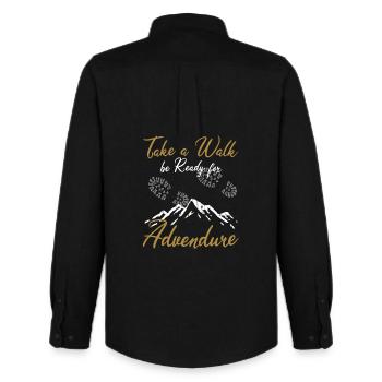 Hiking Hike Vintage Hikers - Men's Oxford Shirt by Stanley/Stella - black - Back - AI Model Male 185 dark (185cm)