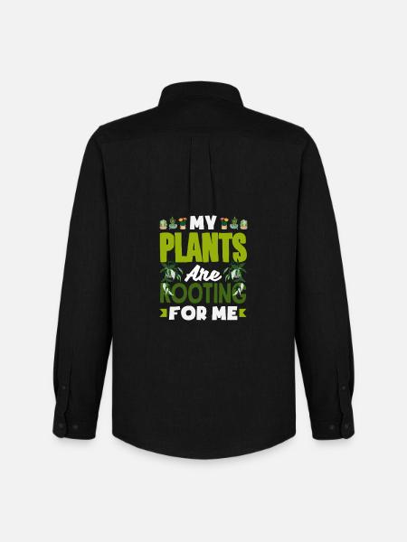 Mine planter hepper på mig Sjovt Ordspil - Oxfordskjorte herre Stanley/Stella - sort