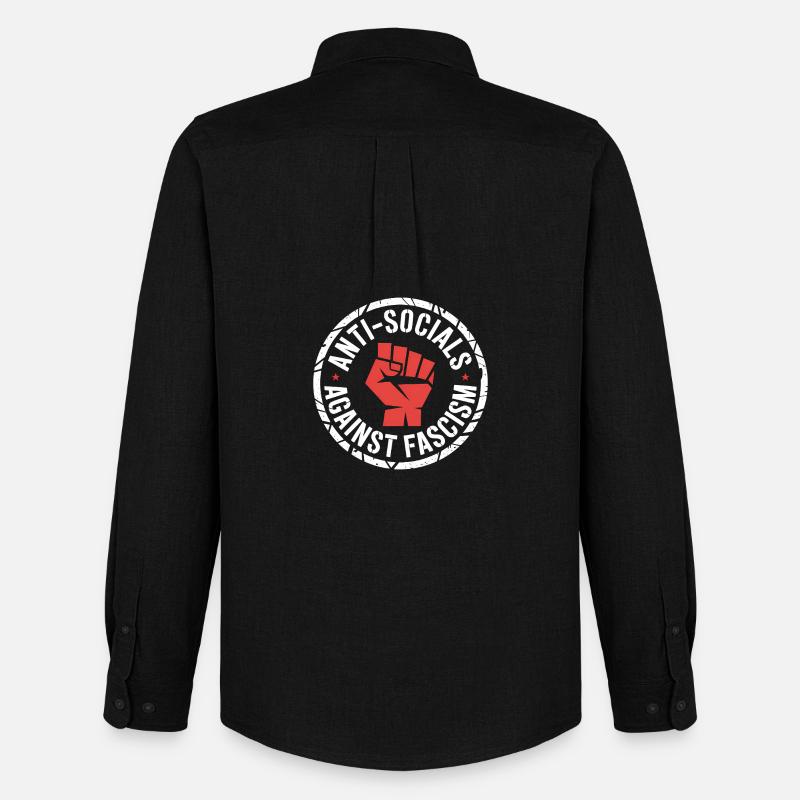 Antisoziale Antifa – Antifa-Logo - Männer Oxford Hemd von Stanley/Stella - Schwarz