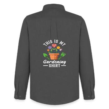 Plant Lover Succulent This is - Men's Oxford Shirt by Stanley/Stella - anthracite - Back - AI Model Male 185 dark (185cm)