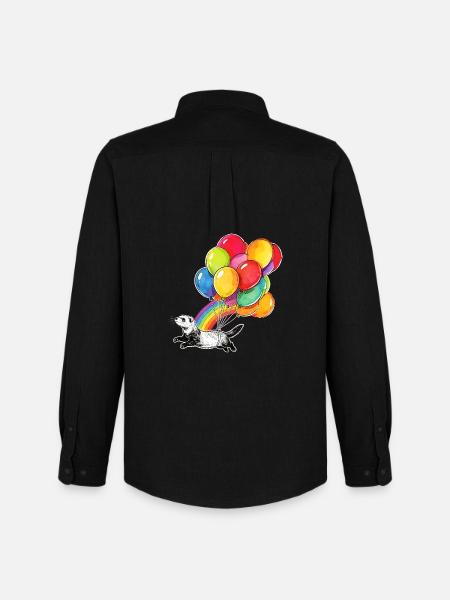 Frettchenballons und Regenbogen - Männer Oxford Hemd von Stanley/Stella - Schwarz