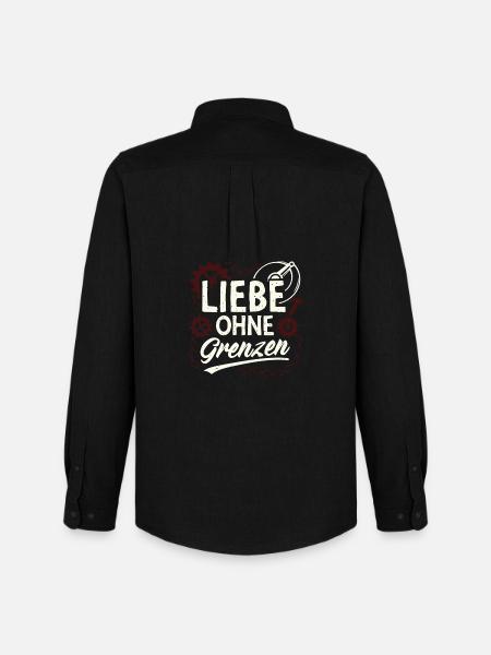 Liebe Ohne Grenzen Gear - Männer Oxford Hemd von Stanley/Stella - Schwarz