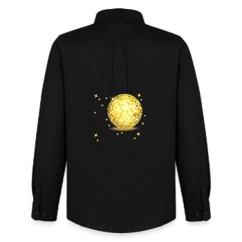 Goldenes Disco-Ball Glanz - Männer Oxford Hemd von Stanley/Stella - Schwarz - Hinten - AI Model Male 185 dark (185cm)