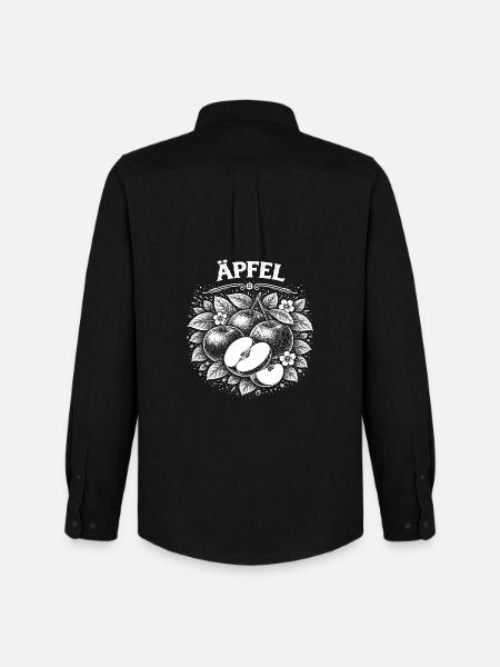 Apple Woodcut Botanical Print - Men's Oxford Shirt by Stanley/Stella - black