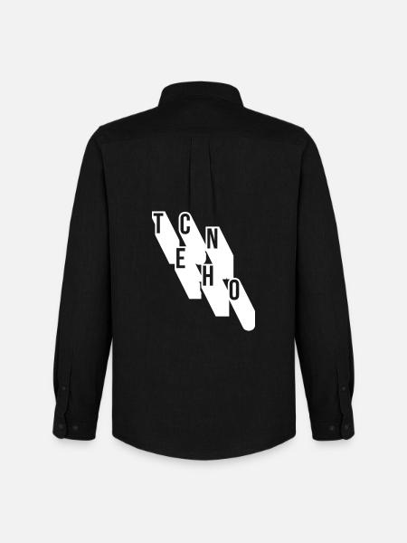 techno music geometric logo design - Men's Oxford Shirt by Stanley/Stella - black