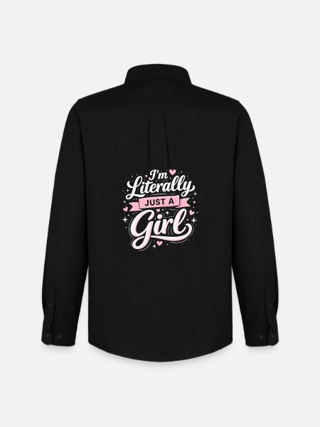 I'm literally just a girl - Men's Oxford Shirt by Stanley/Stella - black