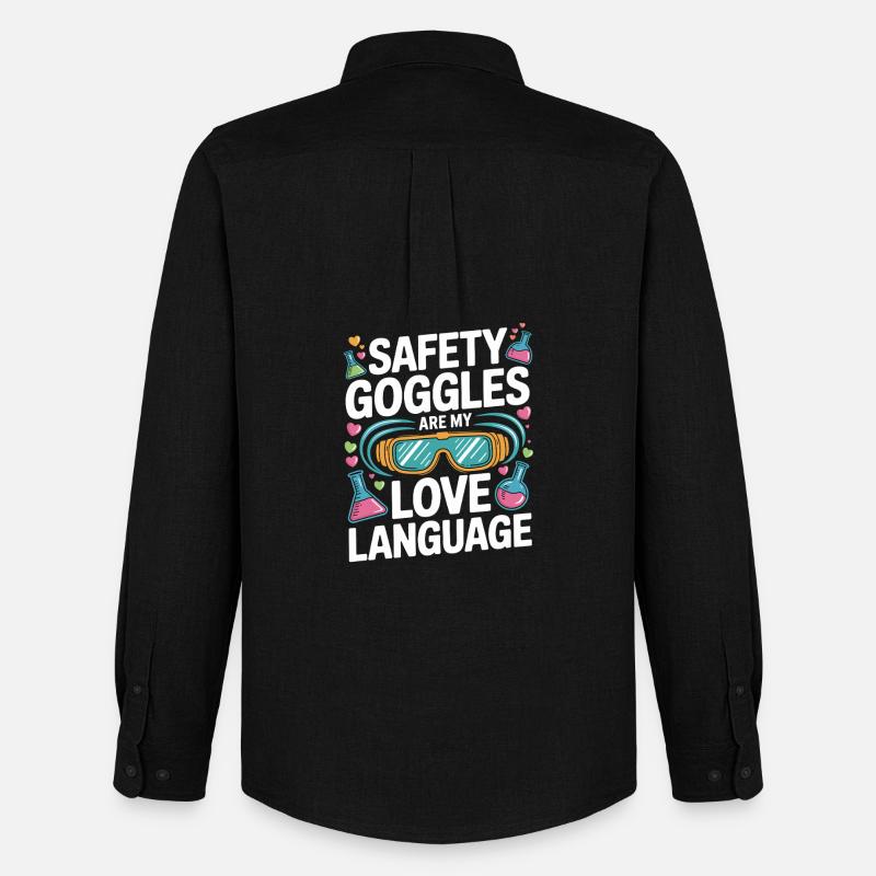 Love Language Safety Goggles - Männer Oxford Hemd von Stanley/Stella - Schwarz