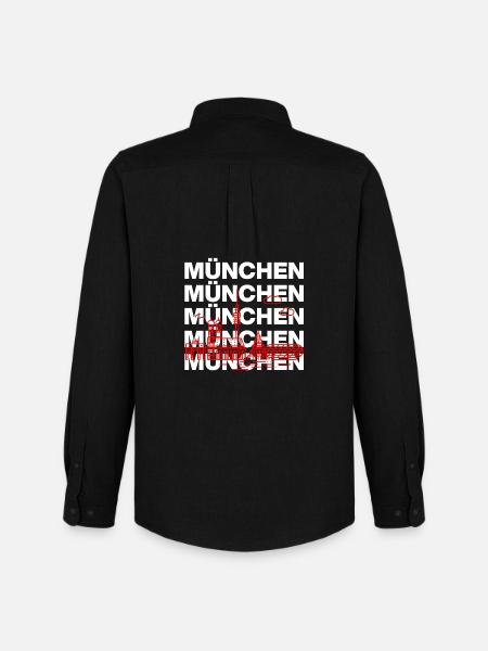 MÜNCHEN SKYLINE STACK – MIA SAN MUNICH - Männer Oxford Hemd von Stanley/Stella - Schwarz