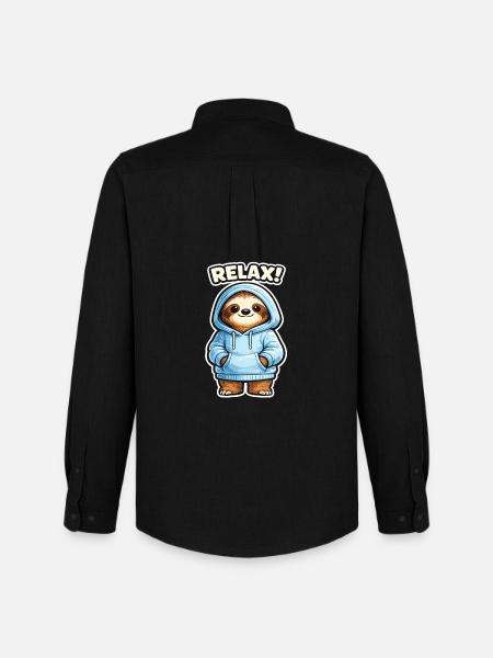 Relax Sloth Hoodie - Men's Oxford Shirt by Stanley/Stella - black