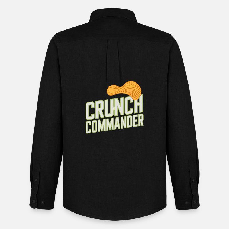  Crunch Commander Knabber Chips Fan Snack - Männer Oxford Hemd von Stanley/Stella - Schwarz