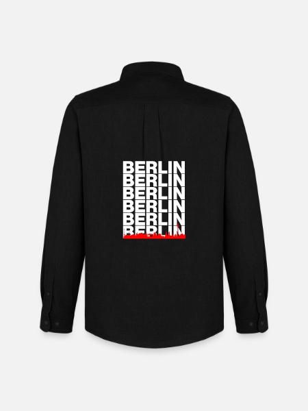 BERLIN SKYLINE, CAPITAL VIBES! WALL - Men's Oxford Shirt by Stanley/Stella - black
