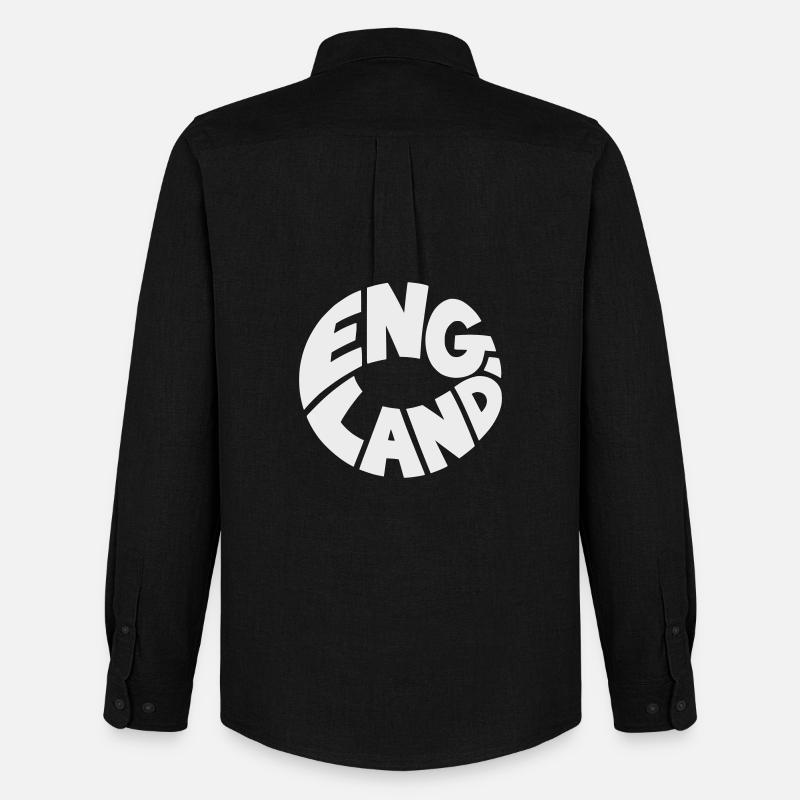 Engand Round Logo Printing Design - Men's Oxford Shirt by Stanley/Stella - black