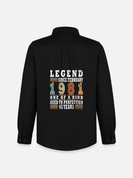 Février 1981 Jubilé 1981 Légendes Février - Chemise Oxford homme Stanley/Stella - noir