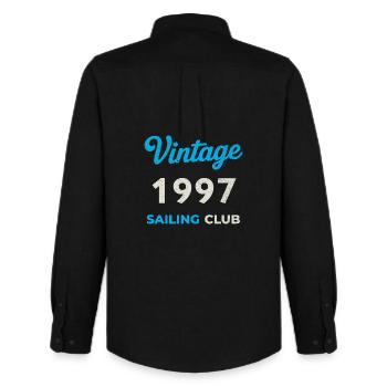 Vintage 1997 – Sailing Club Retro Birth Year - Men's Oxford Shirt by Stanley/Stella - black - Back - AI Model Male 185 dark (185cm)