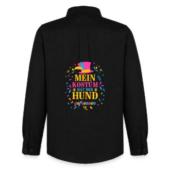 Kostüm Hund gefressen – Shirt für Faschingsmuffel - Männer Oxford Hemd von Stanley/Stella - Schwarz - Hinten - AI Model Male 185 dark (185cm)
