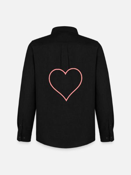 Saint-Valentin Cœur Rose, St.valentin - Chemise Oxford homme Stanley/Stella - noir