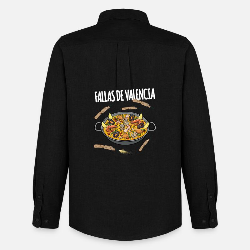 Fallas De Valencia Paella - Männer Oxford Hemd von Stanley/Stella - Schwarz