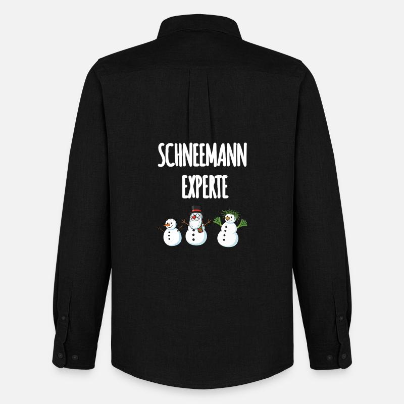 Schneemann Experte - Männer Oxford Hemd von Stanley/Stella - Schwarz