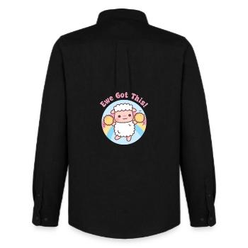 Süßes Schaf-Schaf hat dieses lustige motivierende Wortspiel bekommen - Männer Oxford Hemd von Stanley/Stella - Schwarz - Hinten - AI Model Male 185 dark (185cm)