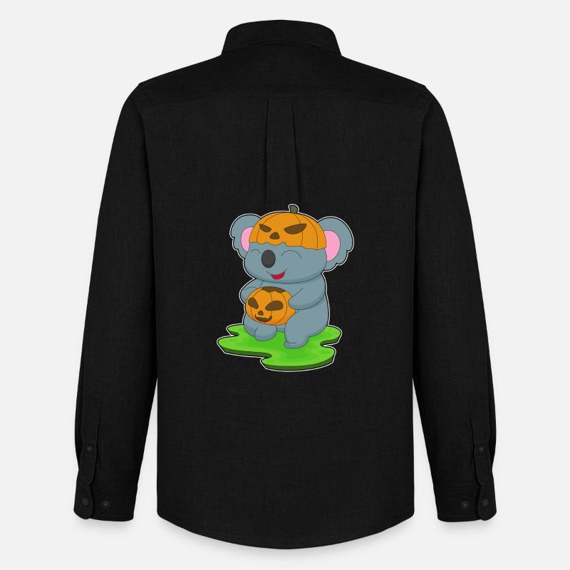 Koala Halloween Kürbis - Männer Oxford Hemd von Stanley/Stella - Schwarz