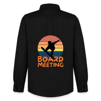 Snowboarding Board Meeting - Men's Oxford Shirt by Stanley/Stella - black - Back - AI Model Male 185 dark (185cm)