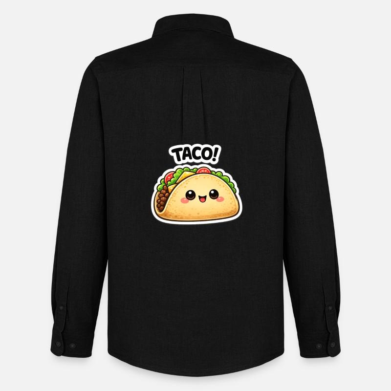 Kawaii-Taco mit süßem Gesicht - Männer Oxford Hemd von Stanley/Stella - Schwarz