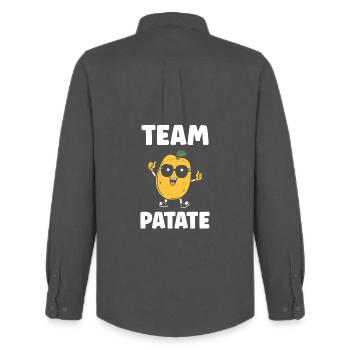 Equipe Patate Mascotte Souriante - Chemise Oxford homme Stanley/Stella - charbon - Dos - AI Model Male 185 dark (185cm)