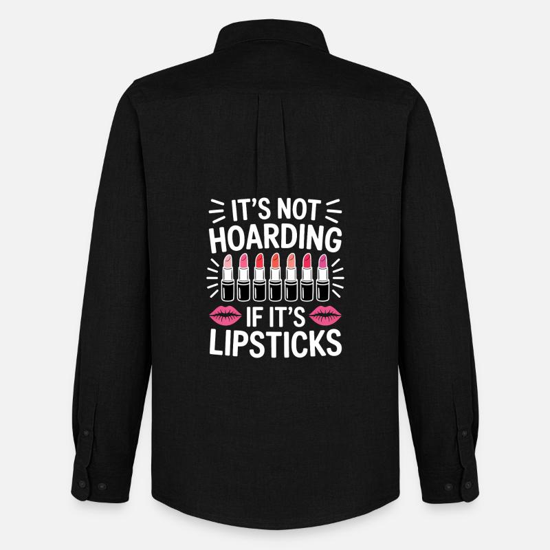 Lippenstift Sprüche Lustige Lippenstift Geschenk - Männer Oxford Hemd von Stanley/Stella - Schwarz