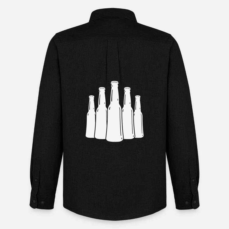 Silhouette des bouteilles de bière - Chemise Oxford homme Stanley/Stella - noir