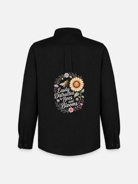 Easily Distracted By Bees And Blooms - Men's Oxford Shirt by Stanley/Stella - black