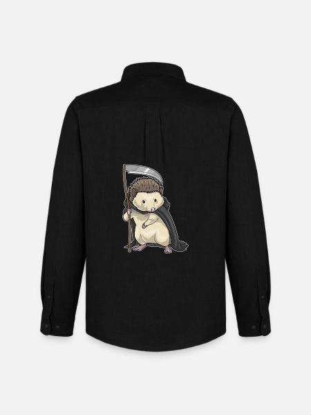 Hedgehog Halloween Grim Reaper - Men's Oxford Shirt by Stanley/Stella - black