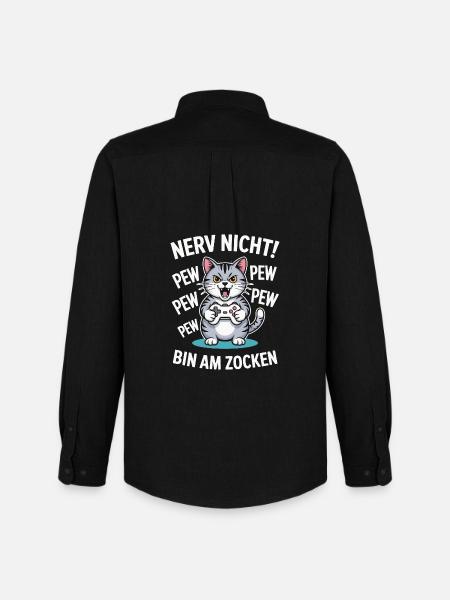 Courage Not I Gaming Cat Design - Chemise Oxford homme Stanley/Stella - noir