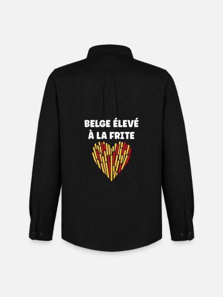 Belgian Lovers of French Fries Heart - Men's Oxford Shirt by Stanley/Stella - black