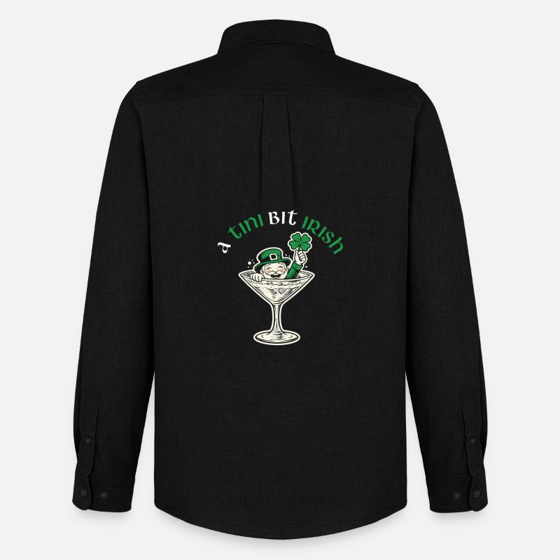Ein Tini-bisschen irischer St. Patrick's Day - Männer Oxford Hemd von Stanley/Stella - Schwarz
