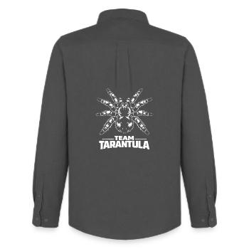 Team Tarantula - Men's Oxford Shirt by Stanley/Stella - anthracite - Back - AI Model Male 185 dark (185cm)