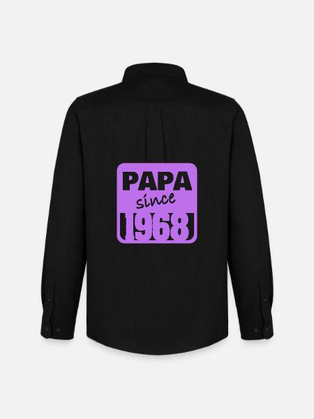 Papa 1968 - Chemise Oxford homme Stanley/Stella - noir
